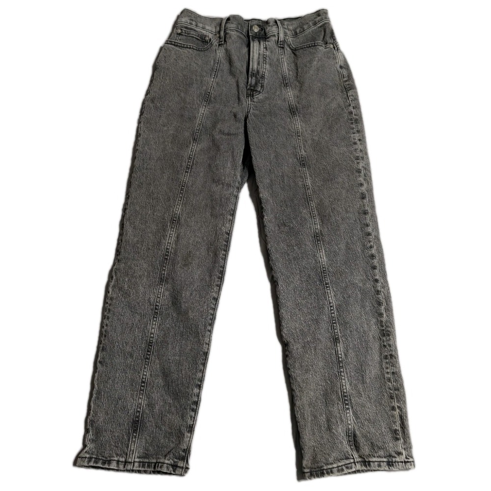 Madewell Perfect Vintage Straight Jeans Womens 29 Gray High Rise Cropped Denim